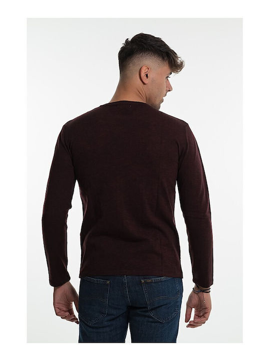 Bellissimo Men's Long Sleeve Sweater Burgundy