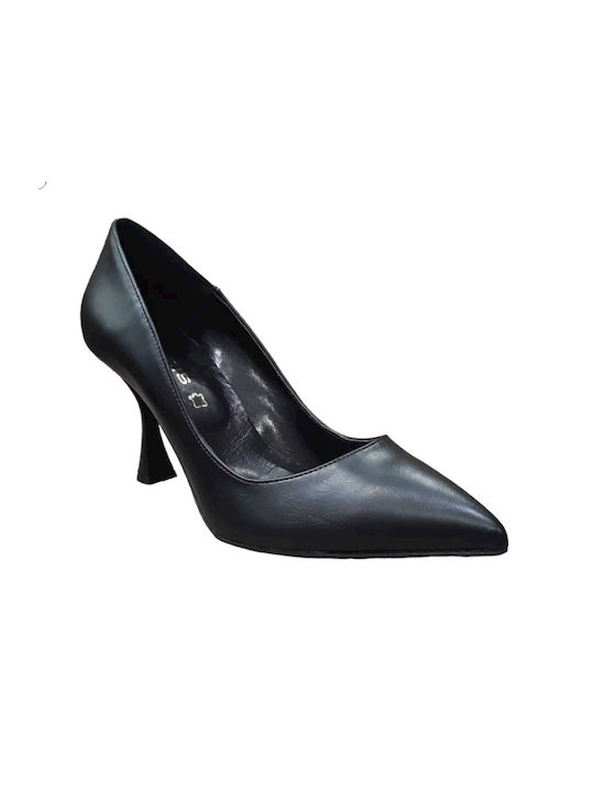 Pantofi ascuțite cu toc subțire 8 cm 700B Negru