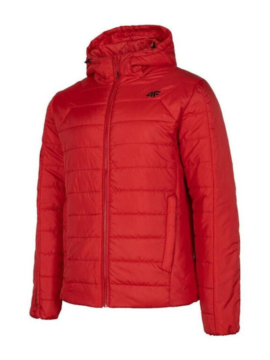 4F Herren Winter Jacke Puffer Rot