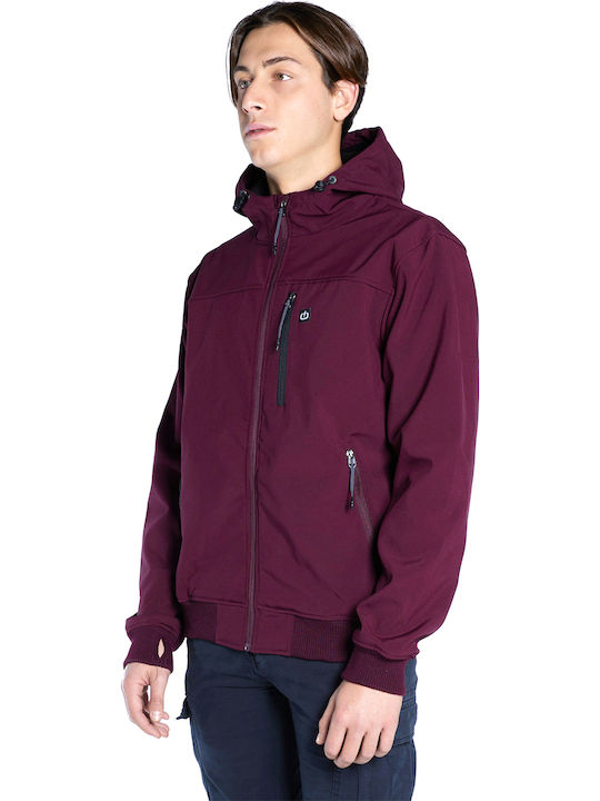 Χειμωνιάτικο Μπουφάν Softshell Αδιάβροχο και Αντιανεμικό Μπορντό