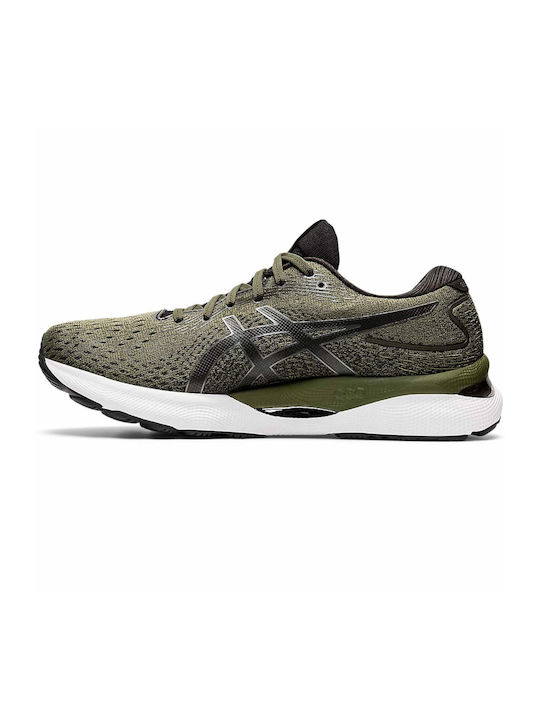 Gel-Nimbus 24 Herren Sportschuhe Laufen Olive Canvas / Gunmetal