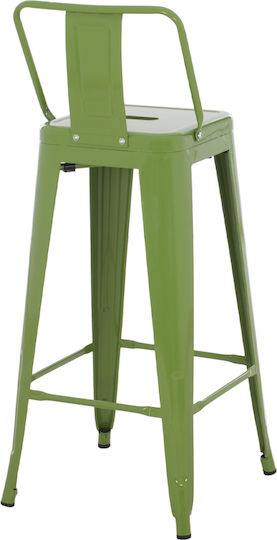 Hocker Bar mit Rückenlehne Metall Lahani 43x43x100cm