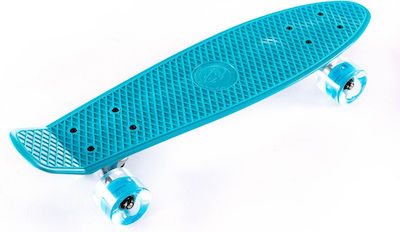 Fish Skateboards Mini Cruiser 6" Komplett Penny Board Blau mit LED-Rädern