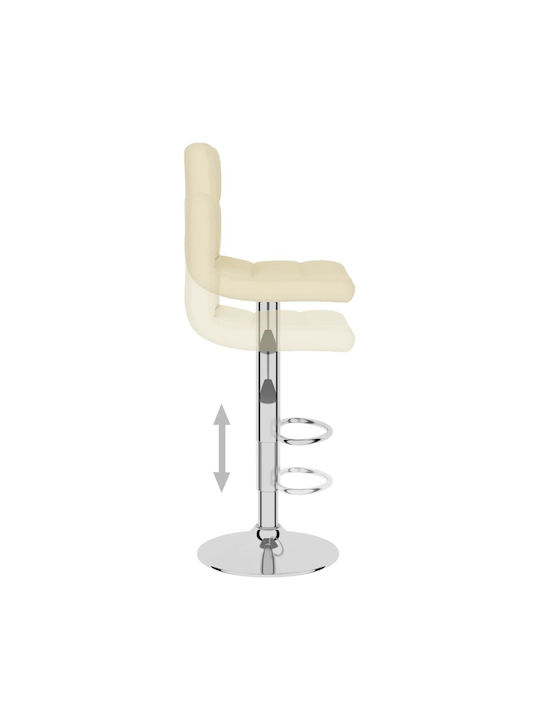 Stool Bar with Back & Adjustable Height Cream 2pcs 40x47x90-111cm