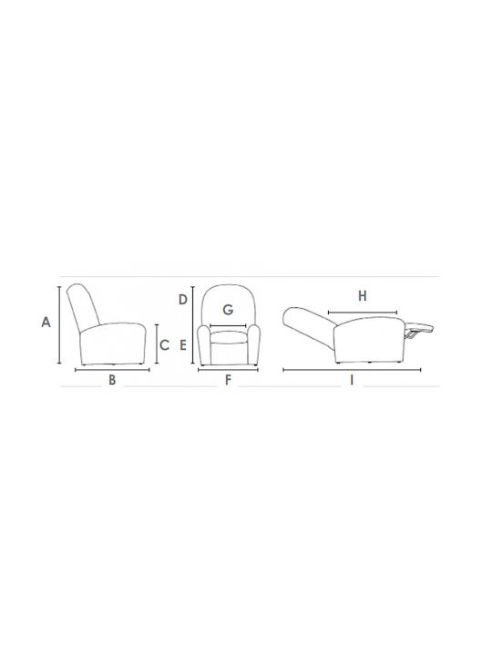 Stylea II Relax Armchair with Footstool Titane 80x51x105cm