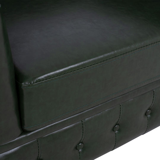 Chesterfield Πολυθρόνα από Δερματίνη Κυπαρισσί 106x87x70cm