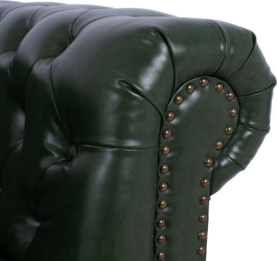 Chesterfield Πολυθρόνα από Δερματίνη Κυπαρισσί 106x87x70cm