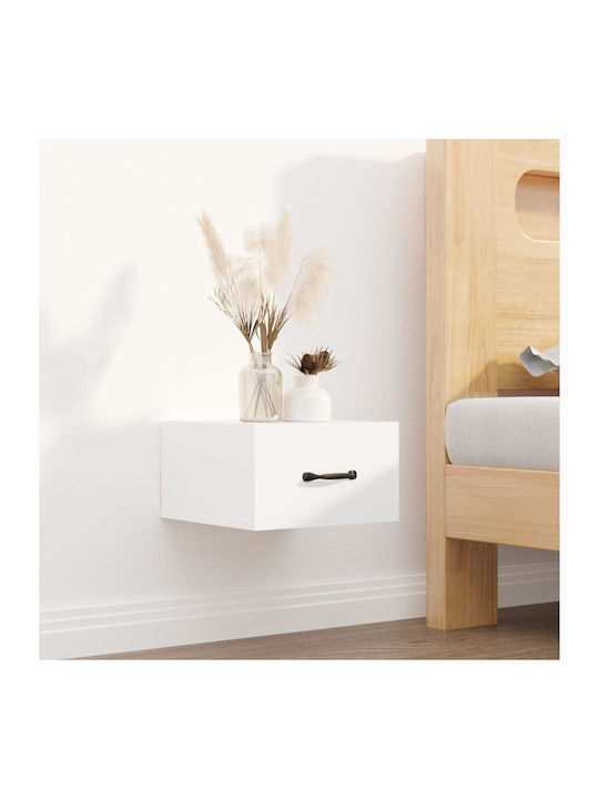 Wooden Bedside Table White 35x35x20cm