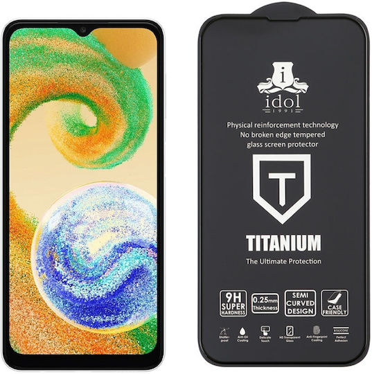Idol 1991 9H Titanium Semi Curved 0.25mm Vollkleber Vollflächig gehärtetes Glas Schwarz (Galaxy A04s) 8325243