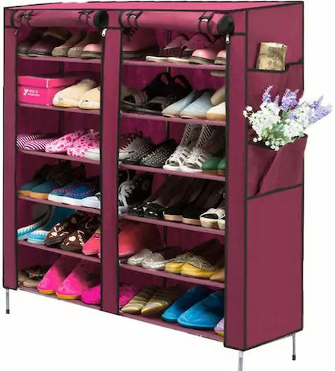 Υφασμάτινη T2712 με 12 Ράφια Μπορντό 118x30x120cm Υφασμάτινη T2712 με 12 Ράφια Μπορντό 118x30x120cm
