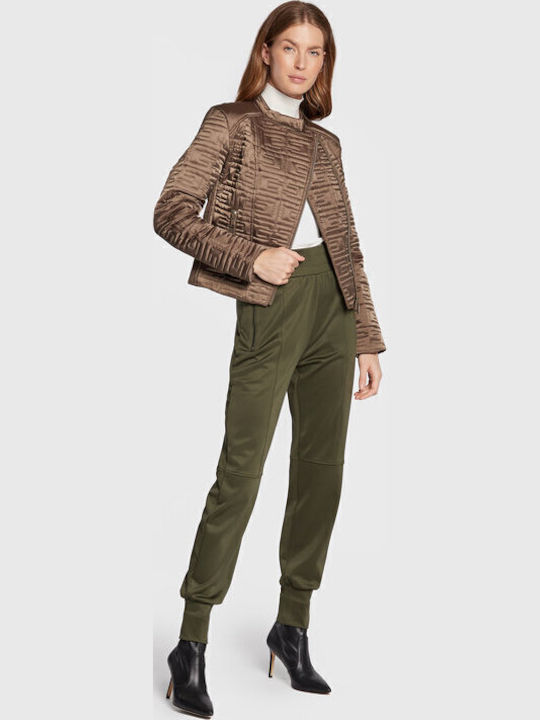 Women's Short Lifestyle Jacket for Winter Khaki
