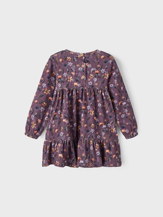 Name It Kids Dress Floral Long Sleeve Purple