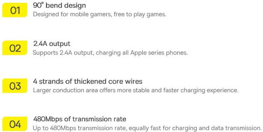 Baseus MVP 2 Angle (90°) / Braided USB to Lightning Cable Μαύρο 2m (CAVP000101)
