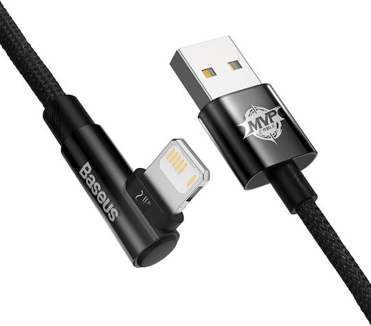Baseus MVP 2 Angle (90°) / Braided USB to Lightning Cable Μαύρο 2m (CAVP000101)