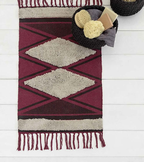 Nima Bath Mat Cotton Zahara 31295 Dark Red 50x80cm
