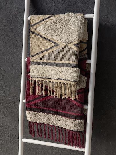 Nima Bath Mat Cotton Zahara 31295 Dark Red 50x80cm