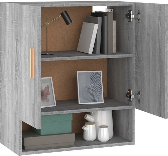 Hängeschrank für Wohnzimmer aus Spanplatte in Sonoma Grau 60x31x70 cm