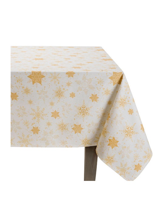 Christmas tablecloth Snowflakes ecru 100% cotton 145x250 cm