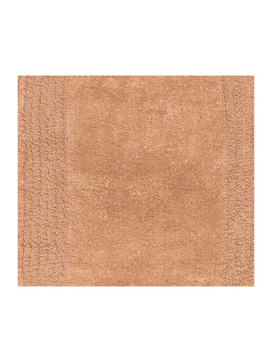 Palamaiki Bath Mat Cotton Oval Ridge Caramel 50x80cm