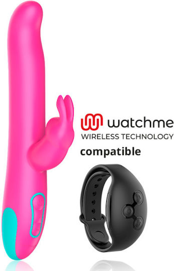 Dream Love Happy Loky Pluto Δονητής Rabbit με Απομακρυσμένο Έλεγχο Rabbit Vibrator & Rotator 24cm Fuchsia