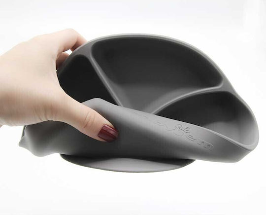 Baby Jem Kinderteller aus Silikon Gray