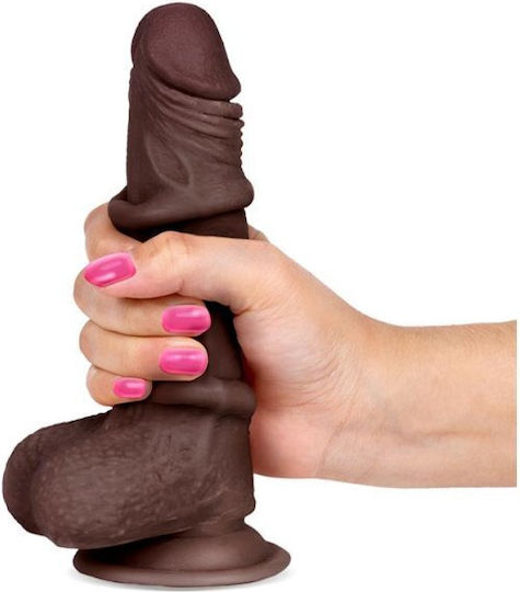 IntoYou Like True Sliding-Skin Realistic Cock Ρεαλιστικό Dildo με Όρχεις και Βεντούζα Brown 13cm
