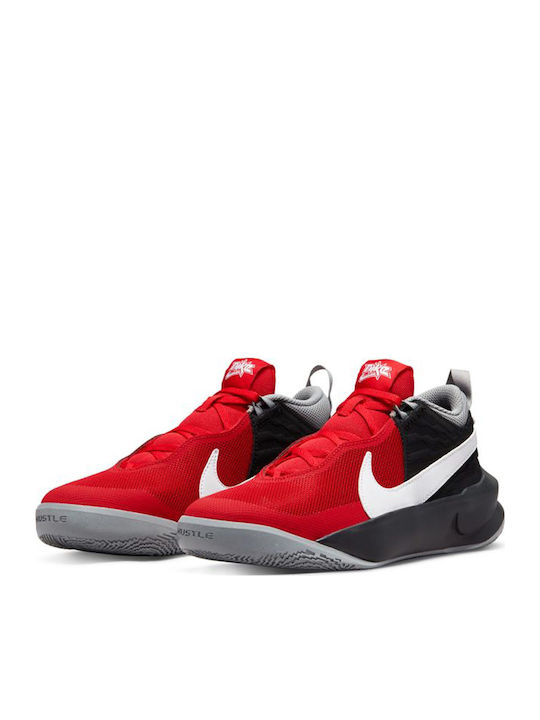 Team Hustle D 10 Kids Sports Shoes Basketball with Laces University Red / Particle Grey