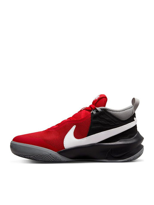 Team Hustle D 10 Kids Sports Shoes Basketball with Laces University Red / Particle Grey
