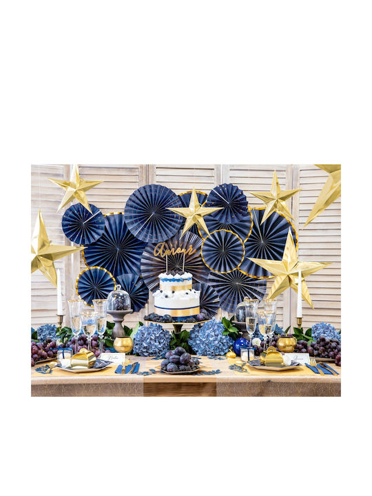 PartyDeco Weihnachtlicher Dekorativer Anhänger Stern Papier Gold 45cm 1Stück