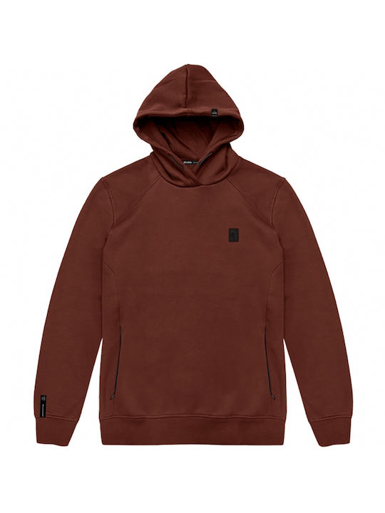 Double Men's Sweatshirt with Hood and Pockets Burgundy