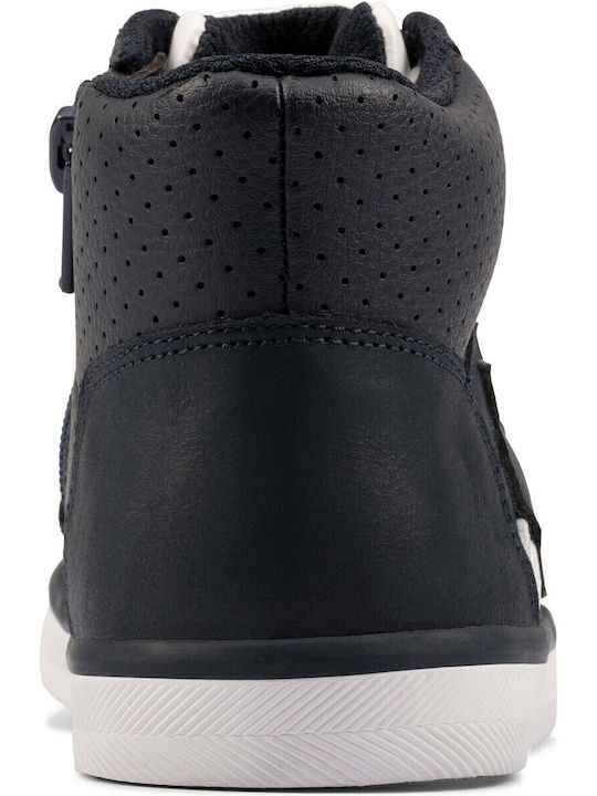 City Flake K Anatomical Leather Kids Boots with Laces Navy Blue