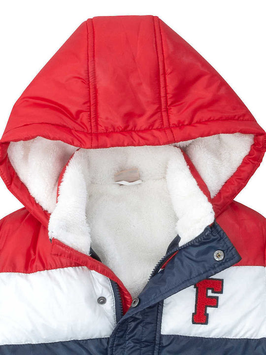 Kids' Casual Jacket Short with Lining & Hood Navy Blue