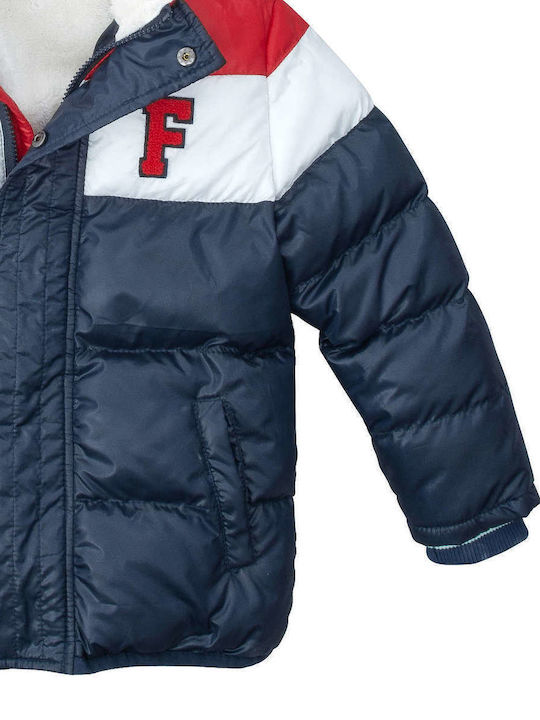 Kids' Casual Jacket Short with Lining & Hood Navy Blue