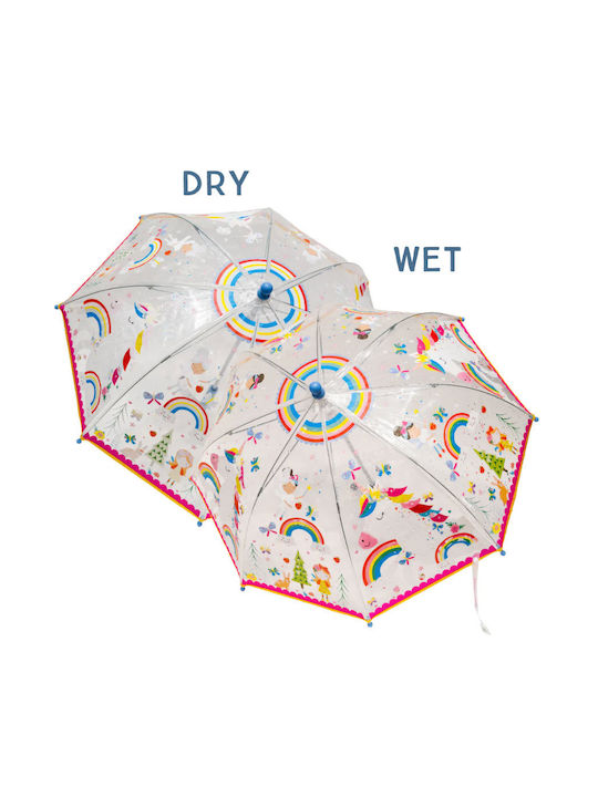 Floss & Rock Kids Curved Handle Umbrella Rainbow with Diameter 67cm Multicolour