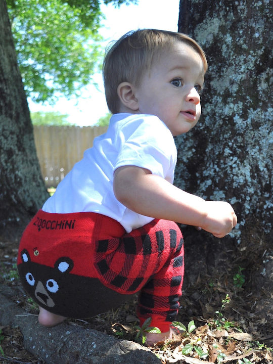 Kinder Leggings Lang Rot Grip+Easy Crawler Pants & Socks Set