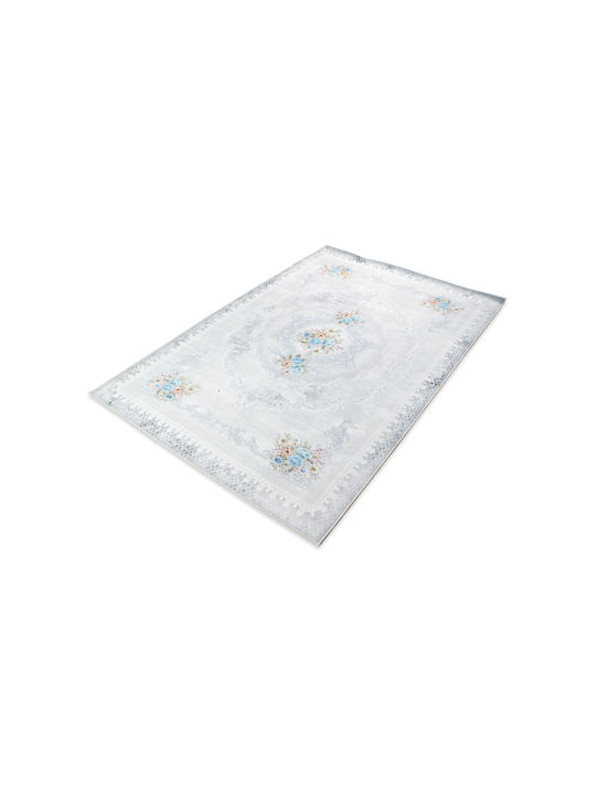 Tzikas Carpets 72005-022 Modern Bedroom Rug Set Cotton Damask Blue 3 Pieces