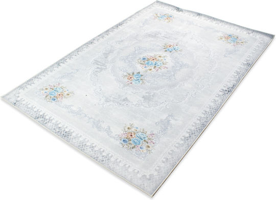 Tzikas Carpets 72005-022 Modern Bedroom Rug Set Cotton Damask Blue 3 Pieces