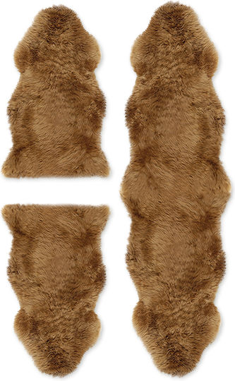 Tapicap Sheepskin Schlafzimmer-Teppichsets Wolle Beiges 3Stücke