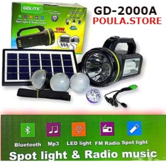 GDLite Solar Lighting System with Flash Light and USB Charging GD-2000A