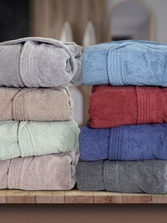 Lino Home Erasia Bathrobe with Hood Light Grey 600gr/m²