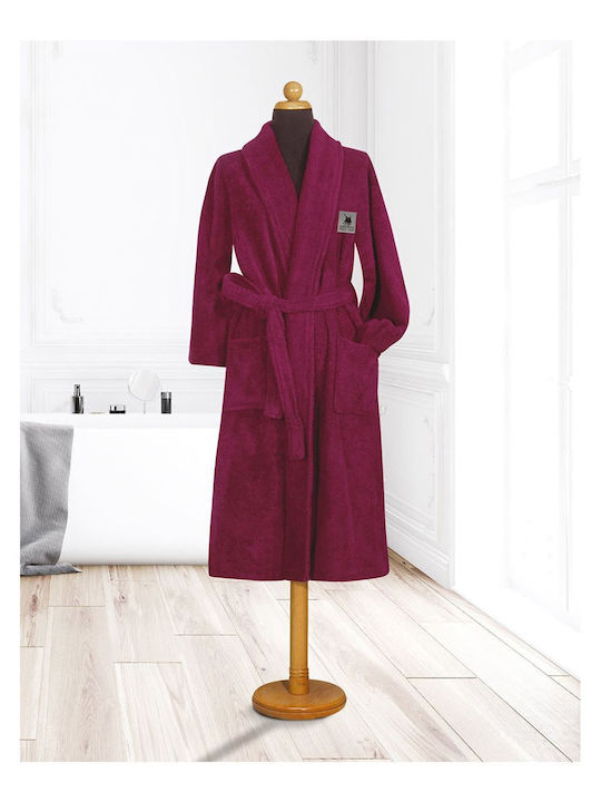 Greenwich Polo Club 3209 Bathrobe with Collar Bordeaux 390gr/m²