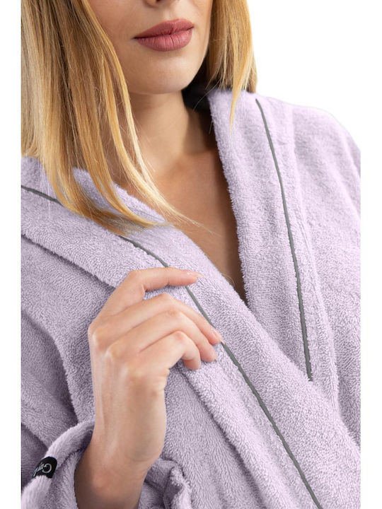 Guy Laroche Casual Bathrobe with Hood Lilac 400gr/m²