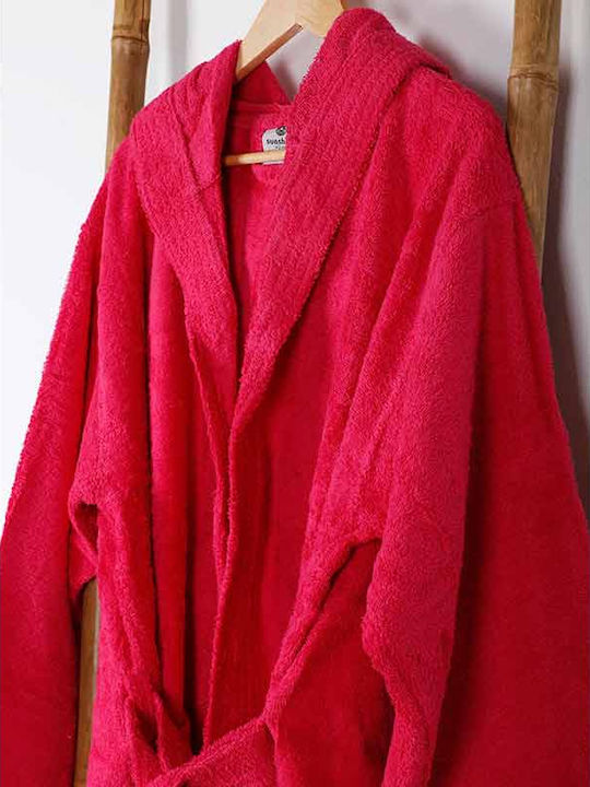 Sunshine Mini Fuchsia Women's Collar Bathrobe Pink