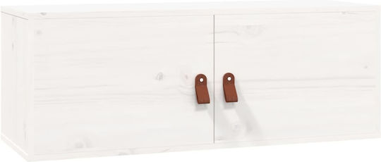 Hanging Living Room Cabinet Made of Solid White Wood 80x30x30cm