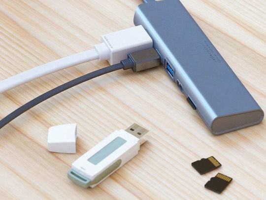 Allocacoc DockingHUB USB-C Docking Station mit HDMI 4K PD Silber