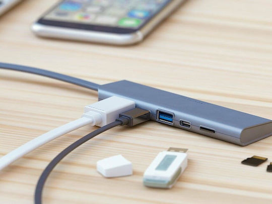 Allocacoc DockingHUB USB-C Docking Station mit HDMI 4K PD Silber