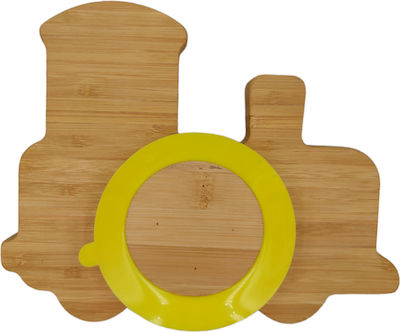 Baby Cloud Feeding Set Τρένο made of Bamboo with Non-Slip Base Yellow 3pcs