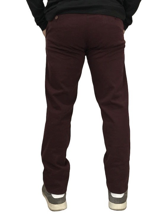 Double Men's Trousers Chino Burgundy