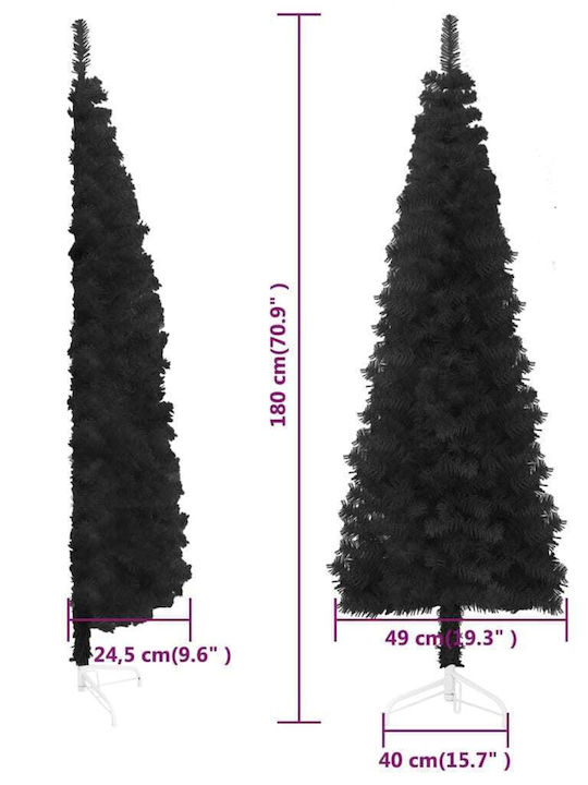 Weihnachtsbaum Wand 180cm mit 246 Zweige Schwarz
