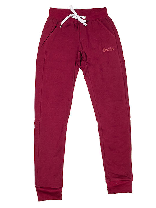 Paco & Co Men's Sweatpants with Rubber Burgundy